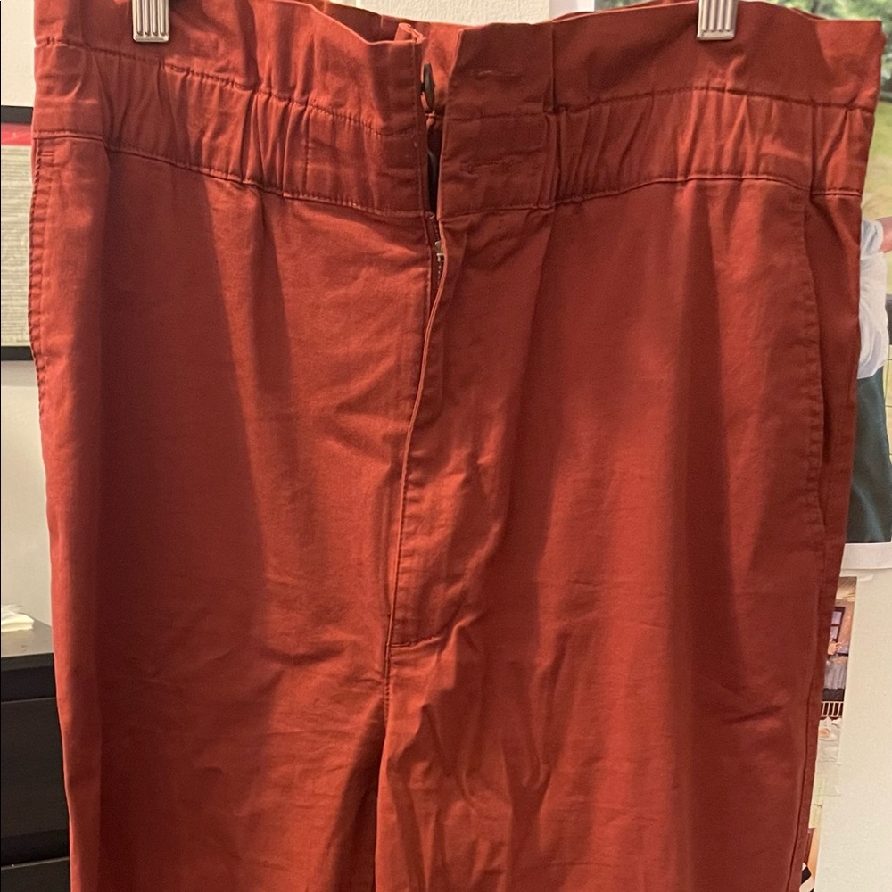 Madewell ruffle waists wide leg pant.